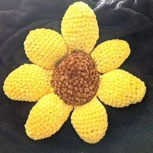 Handmade Yellow and Brown Sunflower Pillow